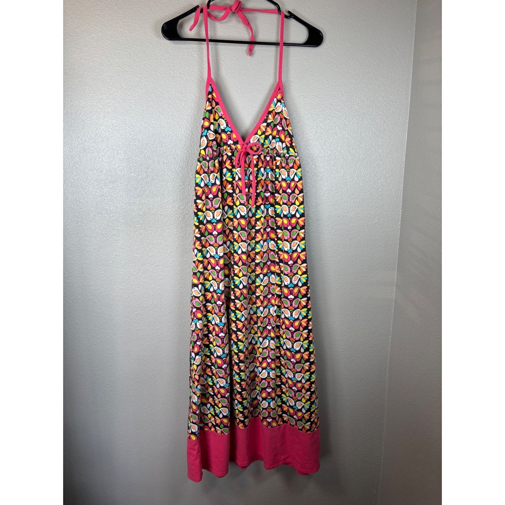 Joe Boxer Womens Bird Heart Print Halter‎ Dress Pink Black Multicolor Medium